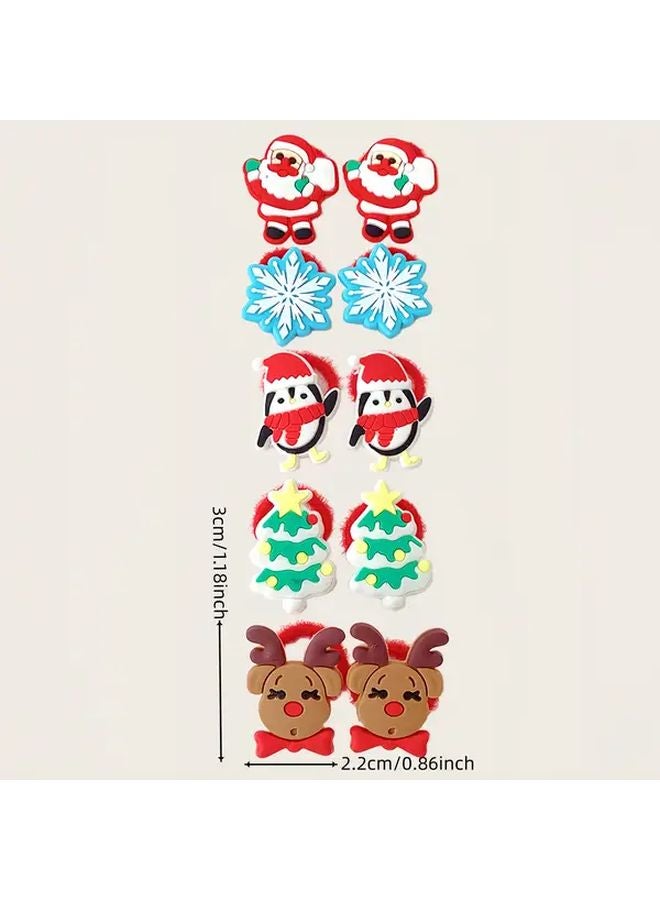 Christmas Hair Set 10pcs Multicolor Festive Holiday Party Hair Decorations - Image 4